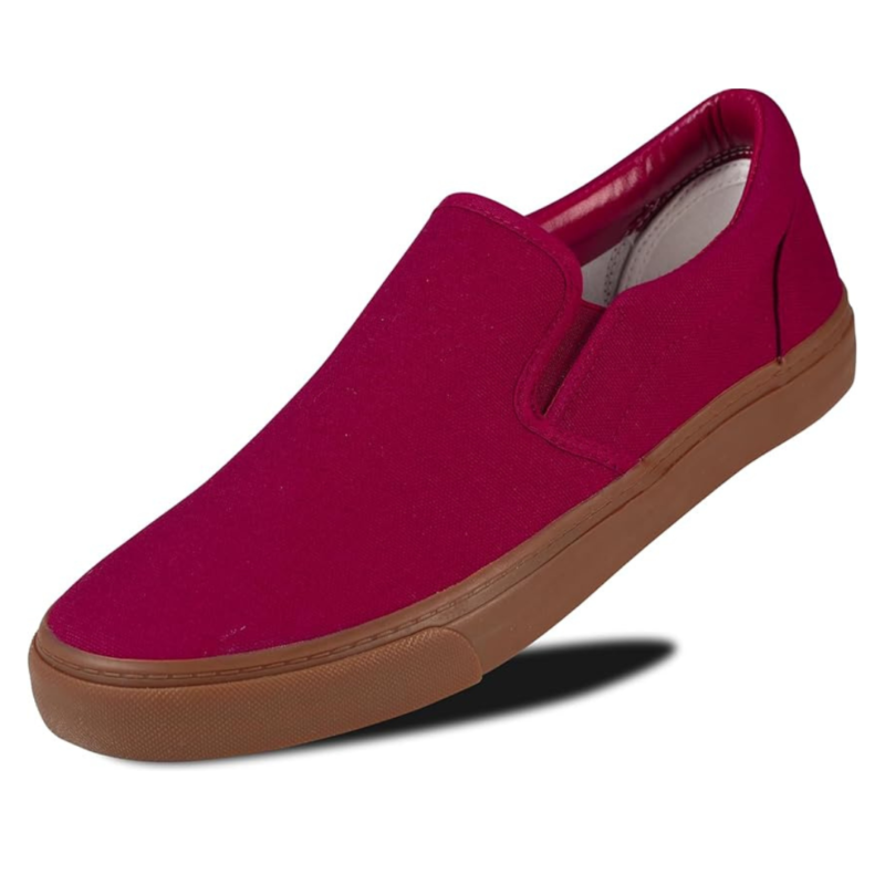 Lunovilla Men's Classic Low Top Slip-On Sneakers with Soft Insole | Gummaroon