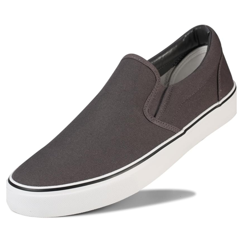 Lunovilla Men's Classic Low Top Slip-On Sneakers with Soft Insole | Grey