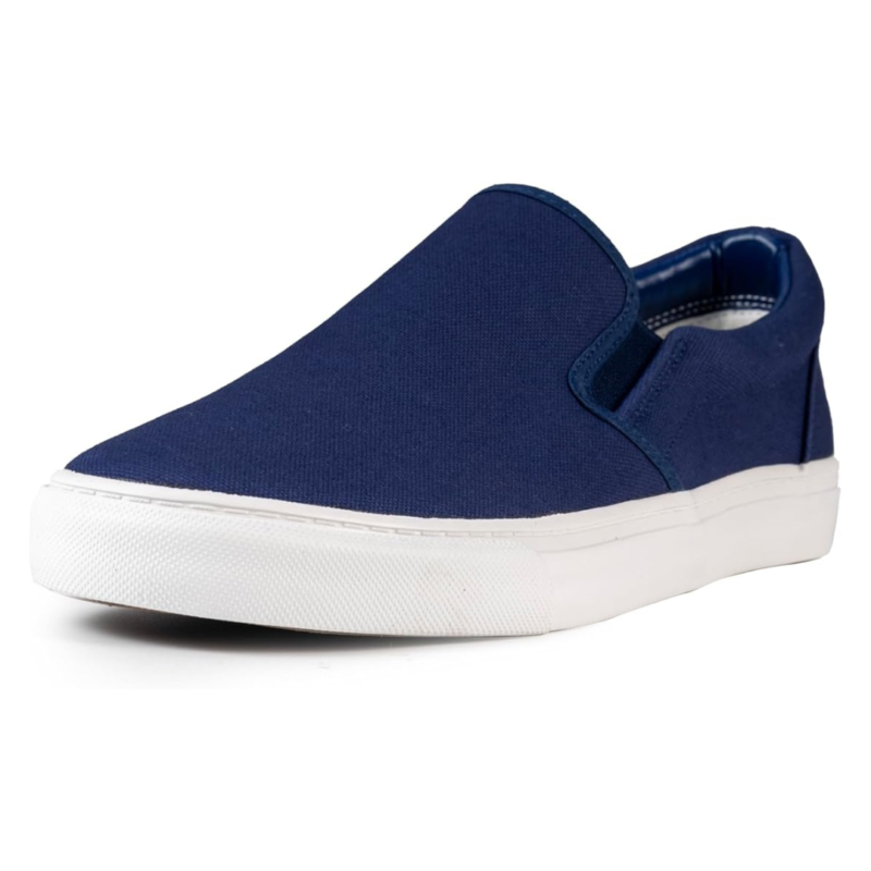 Lunovilla Men's Classic Low Top Slip-On Sneakers with Soft Insole | Navy - Image 2