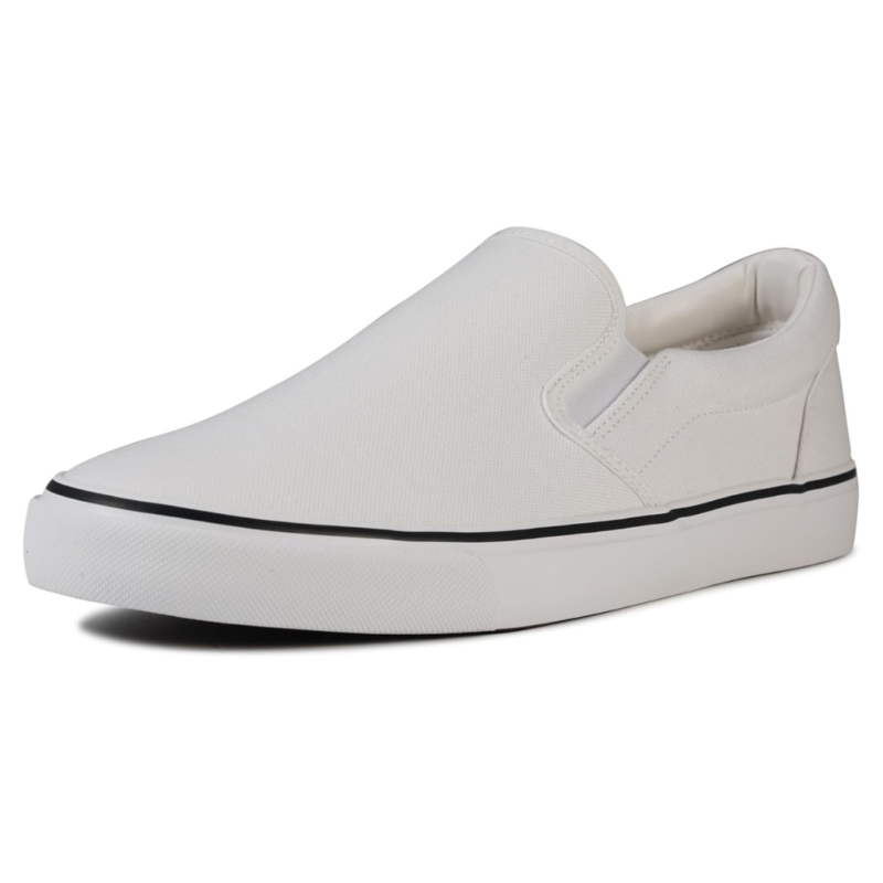 Lunovilla Men's Classic Low Top Slip-On Sneakers with Soft Insole | Whiteline - Image 2
