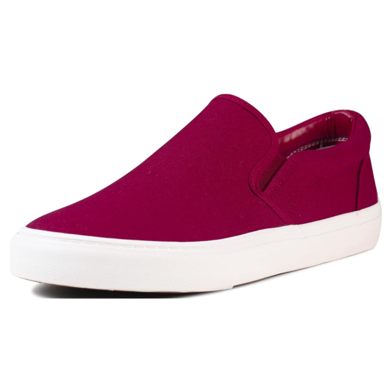 Lunovilla Men's Classic Low Top Slip-On Sneakers with Soft Insole | Maroon - Image 2