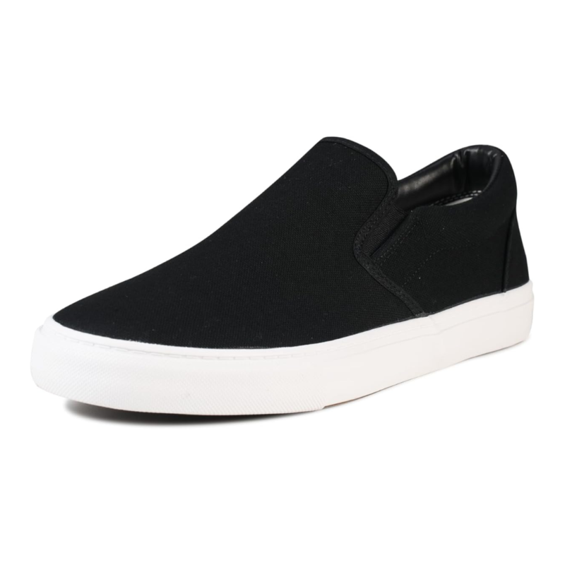 Lunovilla Men's Classic Low Top Slip-On Sneakers with Soft Insole | Black - Image 2