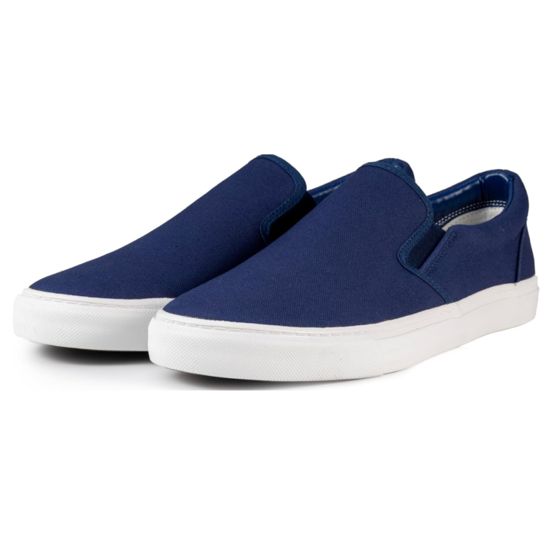 Lunovilla Men's Classic Low Top Slip-On Sneakers with Soft Insole | Navy - Image 3