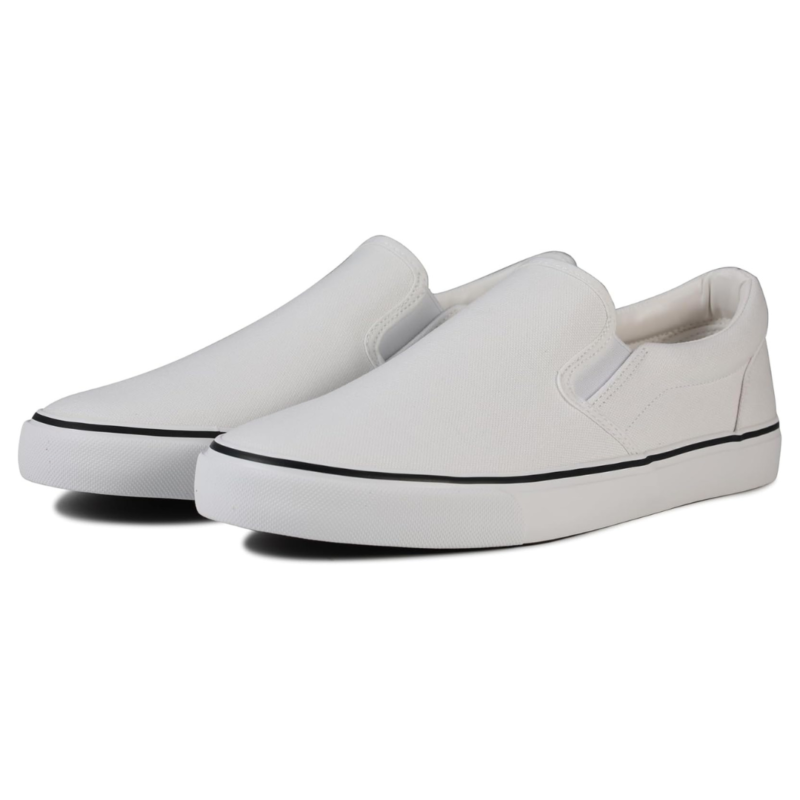 Lunovilla Men's Classic Low Top Slip-On Sneakers with Soft Insole | Whiteline - Image 3