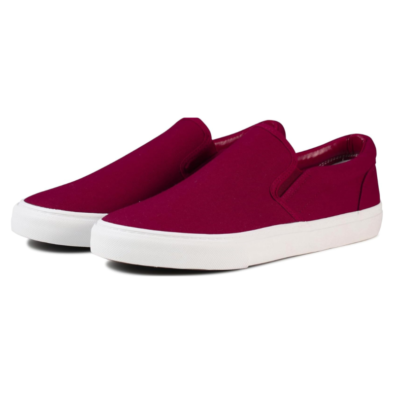 Lunovilla Men's Classic Low Top Slip-On Sneakers with Soft Insole | Maroon - Image 3