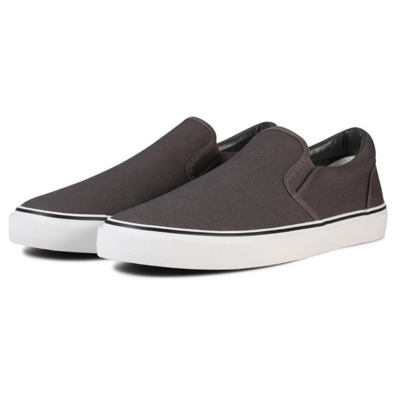Lunovilla Men's Classic Low Top Slip-On Sneakers with Soft Insole | Grey - Image 3
