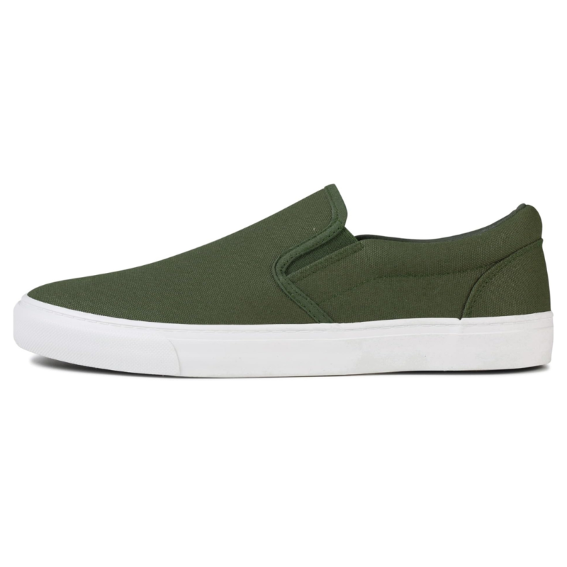 Lunovilla Men's Classic Low Top Slip-On Sneakers with Soft Insole | Olive - Image 4