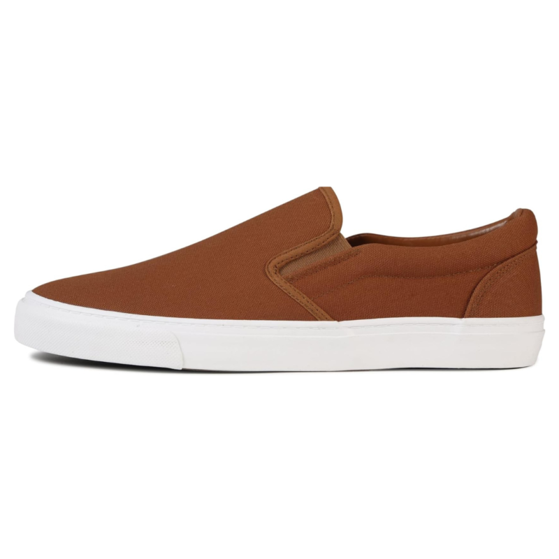 Lunovilla Men's Classic Low Top Slip-On Sneakers with Soft Insole | Brown - Image 4