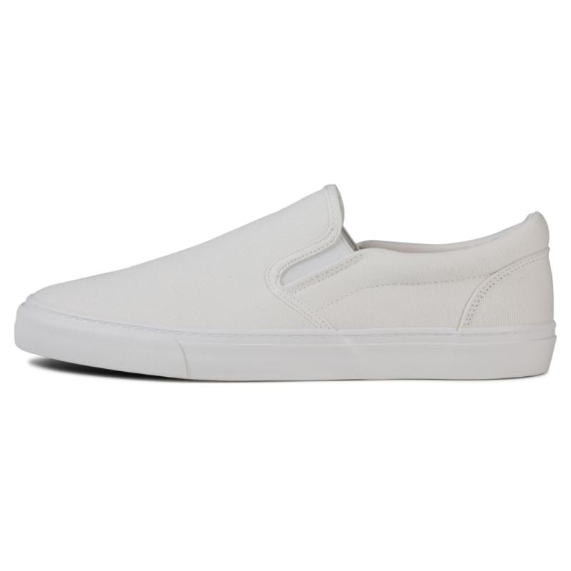 Lunovilla Men's Classic Low Top Slip-On Sneakers with Soft Insole | White - Image 4
