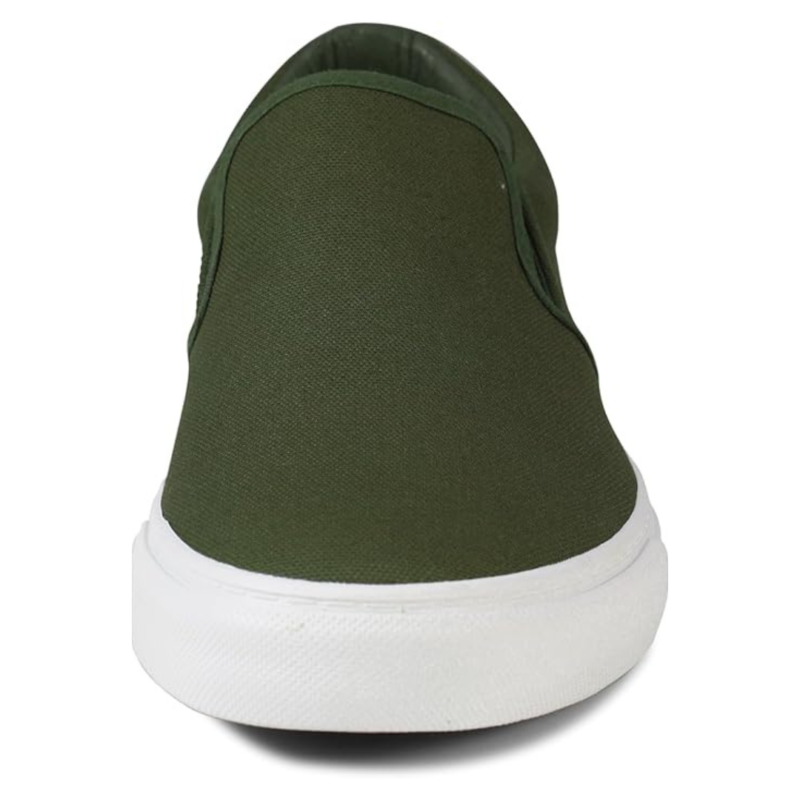Lunovilla Men's Classic Low Top Slip-On Sneakers with Soft Insole | Olive - Image 5