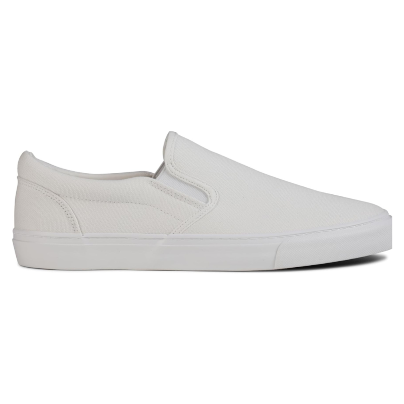 Lunovilla Men's Classic Low Top Slip-On Sneakers with Soft Insole | White - Image 5