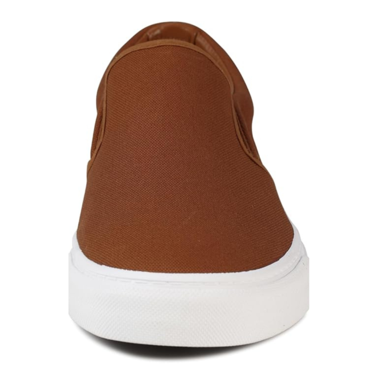 Lunovilla Men's Classic Low Top Slip-On Sneakers with Soft Insole | Brown - Image 6