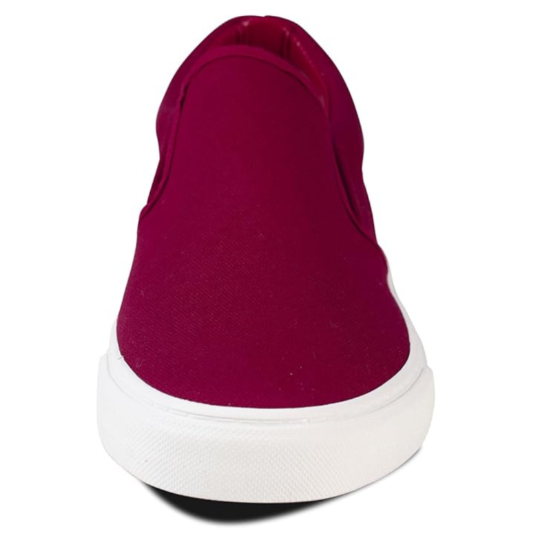 Lunovilla Men's Classic Low Top Slip-On Sneakers with Soft Insole | Maroon - Image 6