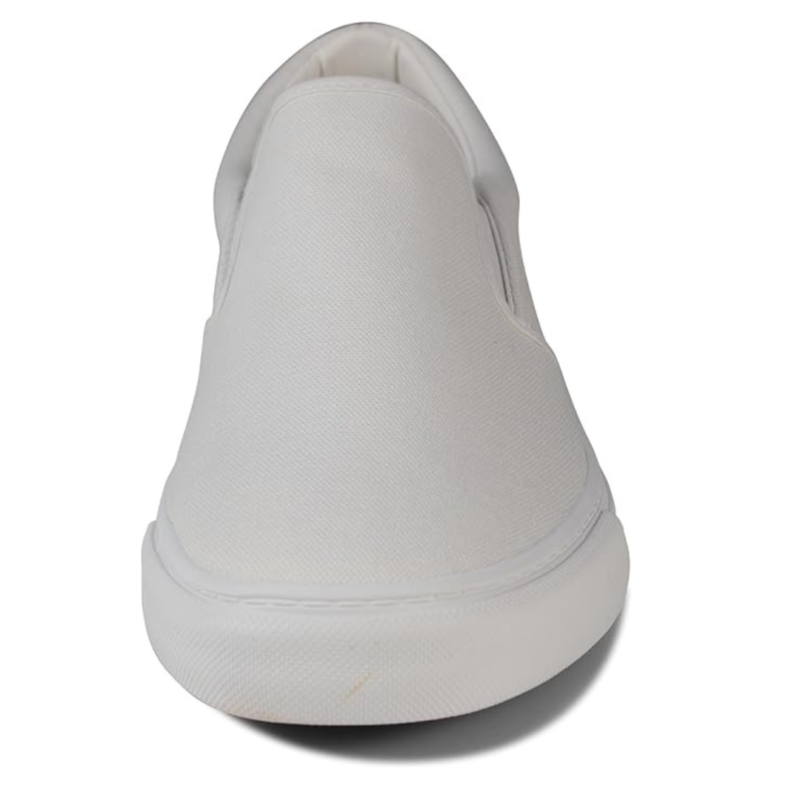 Lunovilla Men's Classic Low Top Slip-On Sneakers with Soft Insole | White - Image 6