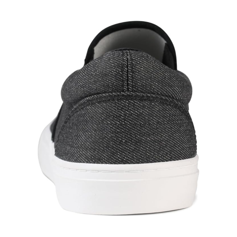 Lunovilla Men's Classic Low Top Slip-On Sneakers with Soft Insole | Black Denim - Image 7